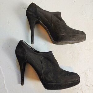 Stuart Weitzman Suede Leather Heeled Bootie Women's size 10 M Black